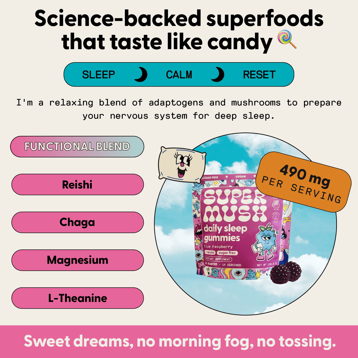 Supermush Daily Sleep Gummies 28 Counts