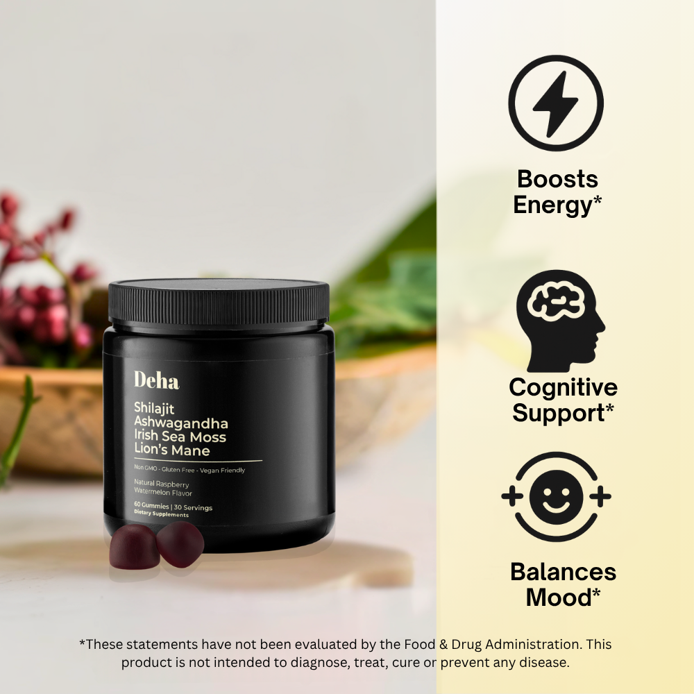 Deha Shilajit Ashwagandha Sea Moss and Lions Mane Gummies
